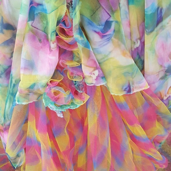 IRISA Multi Color Chiffon Tulle Wedding Gown - Picture 7 of 8